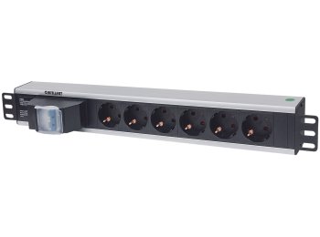 Intellinet 711432 rozdzielacz zasilania PDU 6 x gniazdo sieciowe 1.5U Czarny, Szary