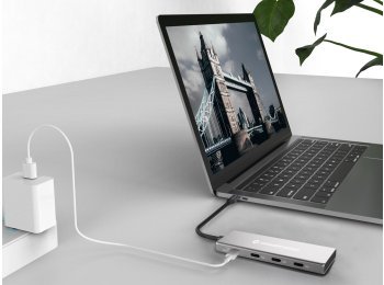 Conceptronic HUBBIES16G huby i koncentratory USB 3.2 Gen 2 (3.1 Gen 2) Type-C 10000 Mbit/s Szary