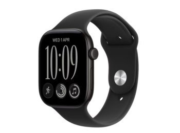 Watch seria 12 GPS, koperta 46 mm z aluminium w kolorze czarnym, pasek sportowy w kolorze czarnym - rozmiar M/L
