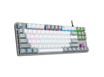 Klawiatura przewodowa Rampage SNUGK14RS-WG Snug RGB KRGD Red gamingowa mechaniczna biało-szara