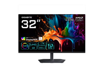 GIGABYTE MO32U2 monitor komputerowy 80 cm (31.5") 3840 x 2160 px 4K Ultra HD QD-OLED Czarny