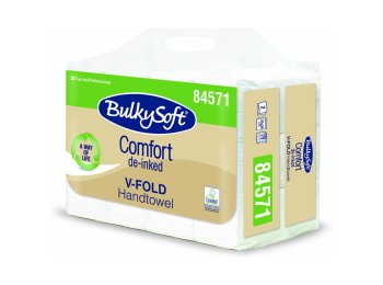 Ręcznik ZZ V-FOLD biały 24x21cm 2 warstwy celuloza+celuloza z recyklingu (12x250) 3000szt 84571 BULKYSOFT Comfort Eko