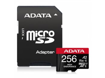 Karta pamięci microSD High Endurance 256GB UHS1 U3 V30 A2 100/85MB/s + Adapter