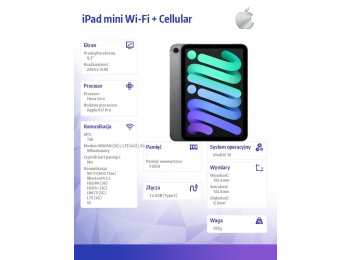 iPad mini Wi-Fi + Cellular 512GB Gwiezdna szarość
