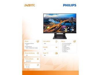 Monitor 23.8 cali 242B1TC IPS Touch HDMI DP