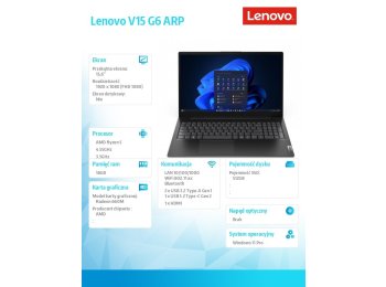 Laptop V15 G6 83UU002PPB W11Pro 5 150/16GB/512GB/INT/15.6 FHD/Business black/3YR OS