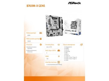 Płyta główna B760M-X GEN5 s1700 2DDR5 DP/HDMI mATX