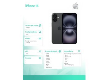 iPhone 16 128GB - Czarny