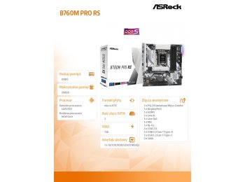 Płyta główna B760M Pro RS s1700 4DDR5 DP/HDMI mATX