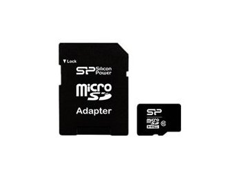 Karta pamięci Silicon Power microSDHC 16GB Class 10 + ADAPTER microSD-SD (SP016GBSTH010V10SP)