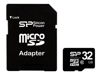 Karta pamięci Silicon Power microSDHC 32GB Class 10 + ADAPTER microSD-SD (SP032GBSTH010V10SP)