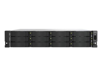 Qnap TS-h1277AXU-RP-R5-16G, 2U, 12 x 3.5" SATA, AMD Ryzen Pro 7645 6/12, 16 GB UDIMM DDR5 non-ECC (max. 128GB ), 2 x 2.5 GbE + 2 x 10GbE, 550W Redundant PSU