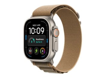 Smartwatch Watch Ultra 4 GPS + Cellular, koperta 49mm z tytanu w kolorze naturalnym, opaska Alpine w kolorze pustynnym - rozmiar L
