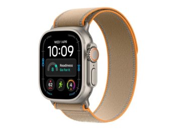 Smartwatch Watch Ultra 4 GPS + Cellular, koperta 49mm z tytanu w kolorze naturalnym, opaska Trail w kolorze piaskowym - rozmiar S/M
