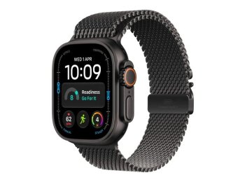 Smartwatch Watch Ultra 4 GPS + Cellular, koperta 49mm z tytanu w kolorze czarnym, bransoleta mediolańska w kolorze czarnym - rozmiar M