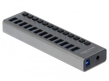 DeLOCK Hub zewnętrzny USB 5 Gbps – 13 Portów + Switch