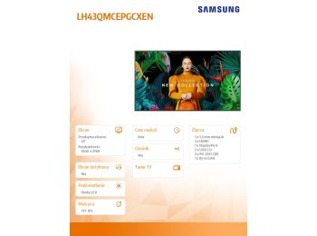 Monitor profesjonalny QM43C 43 cale Matowy 24h/7 500(cd/m2) 3840x2160 (UHD) S10 Player (Tizen 7, VXT Ready) WiFi/BT 3 lata On-Site (LH43QMCEPGCXEN)