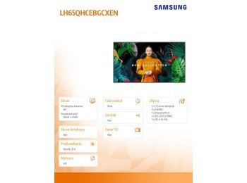 Monitor profesjonalny QH65C 65 cali Matowy 24h/7 700(cd/m2) 3840 x 2160 (UHD) S10 Player (Tizen 7) WiFi/BT 3 lata On-Site (LH65QHCEBGCXEN)