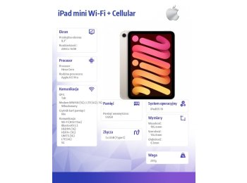 iPad mini Wi-Fi + Cellular 512GB Księżycowa poświata