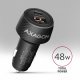 PWC-PQ48 Ładowarka samochodowa 48W, 2x port (USB-C + USB-A), PD3.0/PPS/QC4+, 12/24V, czarna