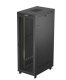 Szafa instalacyjna rack stojąca 19 cali 47U 800x1200 czarna drzwi perforowane LCD (flat pack) V2