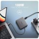 Axagon N HMC-5HL USB 5Gbps hub 2x USB-A HDMI 4k/60Hz RJ-45 GLAN PD 100W kabel USB-C Przewodowa USB 3.2 Gen 1 (3.1 Gen 1) Type-C Srebrny