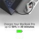 ACU-PQ100W Ładowarka sieciowa GaN 100W, 2x port (USB-C + USB-A), PD3.0/PPS/QC4+, mini, biała