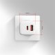 ACU-PQ33W Ładowarka sieciowa GaN 33W, 2x port (USB-C + USB-A), PD3.0/PPS/QC4+, biała