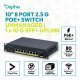 Przełącznik sieciowy niezarządzalny PoE+ 10" 8x RJ45 2.5G, 1x SFP+ 10G, 60Gbps, budżet 80W, 802.3af/at, metalowy, bez wentylatora, Plug&Play