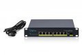 Przełącznik sieciowy niezarządzalny PoE+ 10" 8x RJ45 2.5G, 1x SFP+ 10G, 60Gbps, budżet 80W, 802.3af/at, metalowy, bez wentylatora, Plug&Play