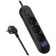 Listwa zasilająca MCE394 B, 1,5m|3 gniazda + 3xUSB. 110-240V AC 50/60Hz, 2.1A max 2500W, czarna