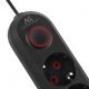 Listwa zasilająca MCE394 B, 1,5m|3 gniazda + 3xUSB. 110-240V AC 50/60Hz, 2.1A max 2500W, czarna