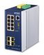 PLANET Industrial 8-Port GE PoE+ 2*1G SFP+ 2*2,5G SFP - 8-Port Zarządzany L2+ Gigabit Ethernet (10/100/1000) Obsługa PoE Aluminium, Niebieski