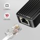 ADE-10GR Karta sieciowa USB-C 10Gbps, port RJ-45 10GbE (10/5/2.5/1G), chipset Realtek RTL8159, Wake-on-LAN, aluminiowa, odłączany kabel 19 cm, czarna