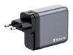 VERBATIM GNC-140 GaN Charger 140W with 2xUSB PD 140W 1xUSB PD 20W 1x USB-A QC 3.0 EU/UK/US