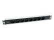 Equip 333313 rozdzielacz zasilania PDU 8 x gniazdo sieciowe 1U Czarny, Srebrny