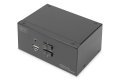 Przełącznik KVM, 2 portowy, 4K 60Hz, 4xDP IN, 2xDP OUT, 2xUSB A, 2x Audio IN&OUT
