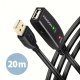 ADR-220 Przedłużacz aktywny USB-A (wtyk) - USB-A (gniazdo) 20 m, USB 2.0, opcjonalne zasilanie 5V (jack), możliwość łączenia