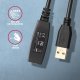 ADR-220 Przedłużacz aktywny USB-A (wtyk) - USB-A (gniazdo) 20 m, USB 2.0, opcjonalne zasilanie 5V (jack), możliwość łączenia