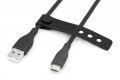 Kabel połączeniowy silikonowy USB-A - USB-C, USB 2.0 60W, 0,5m Czarny