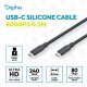 Kabel połączeniowy silikonowy USB-C-USB-C | USB 4 ver.2.0 80Gbps | 8K@60Hz | PD 3.1 240W| 0,5m | czarny