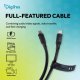 Kabel połączeniowy silikonowy USB-C-USB-C | USB 4 ver.2.0 80Gbps | 8K@60Hz | PD 3.1 240W| 0,5m | czarny