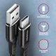 BUCM-AM15AB Kabel USB-C - USB-A 1,5 m, USB 2.0, ładowanie 3A QC3.0/AFC/FCP, aluminiowe wtyki, w oplocie, czarny