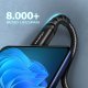BUCM-AM15AB Kabel USB-C - USB-A 1,5 m, USB 2.0, ładowanie 3A QC3.0/AFC/FCP, aluminiowe wtyki, w oplocie, czarny
