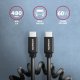 BUCM-CM10TB Kabel spiralny USB-C - USB-C TWISTER 0,6 m, USB 2.0, ładowanie PD 60W/QC4+/AFC/FCP, aluminiowe wtyki, czarny