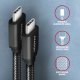 BUCM3-CM20AB Kabel USB-C - USB-C 3.2 Gen 1, 2m, PD 60W, 3A, ALU, oplot, czarny