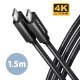 BUCM32-CM15AB Kabel USB-C - USB-C 1,5 m, USB 20Gbps, ładowanie PD 100W/PPS/QC4+/AFC, wideo 4K/60Hz, E-Marker, aluminiowe wtyki, w oplocie, czarny