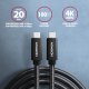 BUCM32-CM15AB Kabel USB-C - USB-C 1,5 m, USB 20Gbps, ładowanie PD 100W/PPS/QC4+/AFC, wideo 4K/60Hz, E-Marker, aluminiowe wtyki, w oplocie, czarny