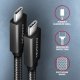 BUCM32-CM15AB Kabel USB-C - USB-C 1,5 m, USB 20Gbps, ładowanie PD 100W/PPS/QC4+/AFC, wideo 4K/60Hz, E-Marker, aluminiowe wtyki, w oplocie, czarny
