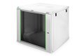 Szafa sieciowa wisząca DYNAmic 19" 9U rack 600x600, drzwi szyba, szary, niedzielona, złożona, 60kg